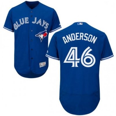 Mens Majestic Toronto Blue Jays 46 Brett Anderson Royal Blue Flexbase Authentic Collection MLB Jersey