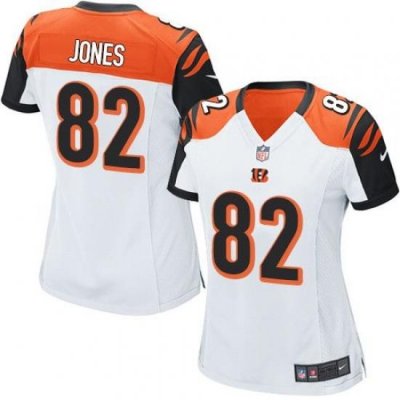 Nike Bengals #82 Marvin Jones White Womens Stitched NFL Elite Jersey