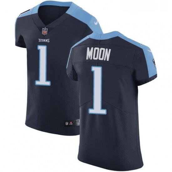 Mens Nike Tennessee Titans 1 Warren Moon Navy Blue Alternate Vapor Untouchable Elite Player NFL Jersey