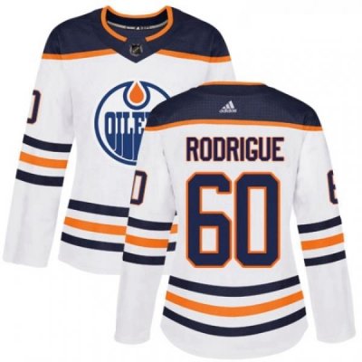 Womens Adidas Edmonton Oilers 60 Olivier Rodrigue Authentic White Away NHL Jersey