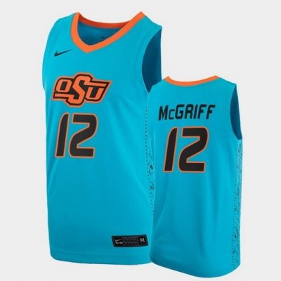 Men Oklahoma State Cowboys Cameron Mcgriff College Basketball Blue Jersey