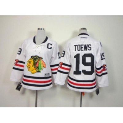 NHL Women chicago blackhawks #19 Jonathan Toews white jerseys(2015 new classic)