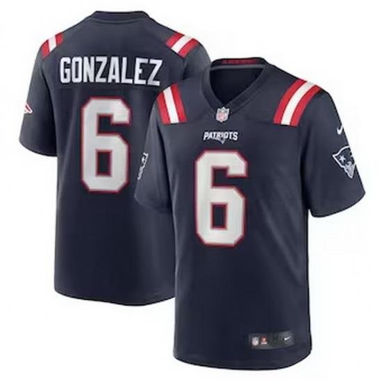 Men New England Patriots 6 Christian Gonzalez Navy Vapor Limited Jersey