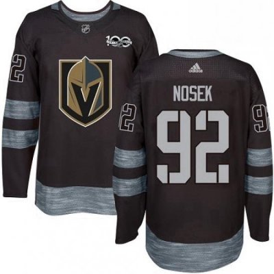 Mens Adidas Vegas Golden Knights 92 Tomas Nosek Authentic Black 1917 2017 100th Anniversary NHL Jersey