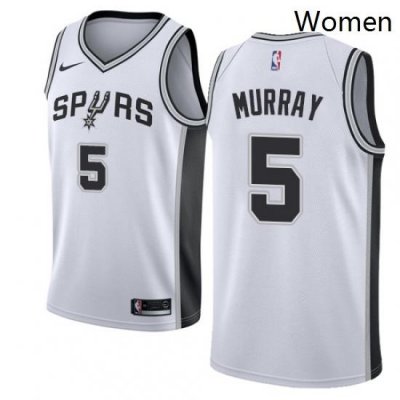 Womens Nike San Antonio Spurs 5 Dejounte Murray Authentic White Home NBA Jersey Association Edition