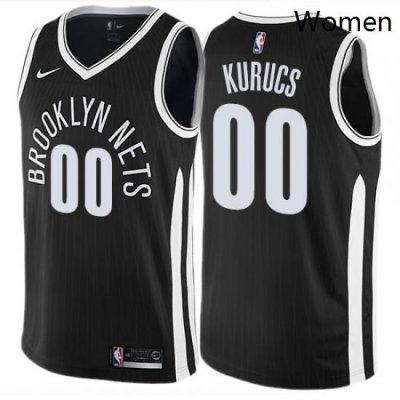 Womens Nike Brooklyn Nets 00 Rodions Kurucs Swingman Black NBA Jersey City Edition