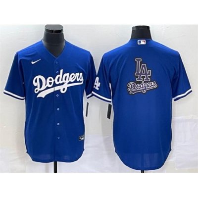 Men Los Angeles Dodgers Blue Team Big Logo Cool Base Stitched Baseball JerseyS