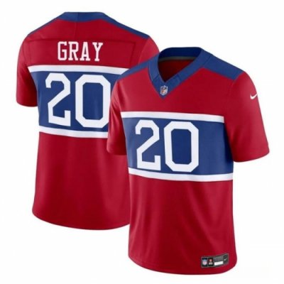 Men New York Giants 20 Eric Gray Century Red Alternate Vapor F U S E  Limited Stitched Football Jersey