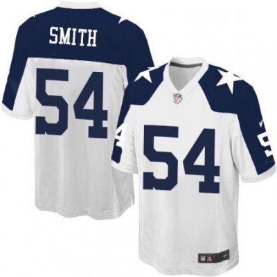 Mens Nike Dallas Cowboys 54 Jaylon Smith Game White Throwback Alternate NFL Jersey