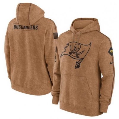 Men Tampa Bay Buccaneers 2023 Brown Salute To Service Pullover Hoodie