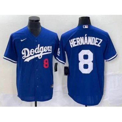 Men Los Angeles Dodgers 8 Enrique Hernandez Royal Blue Flex Base Stitched Jersey