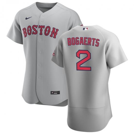 Men Boston Red Sox 2 Xander Bogaerts Men Nike Gray Road 2020 Flex Base Team MLB Jersey