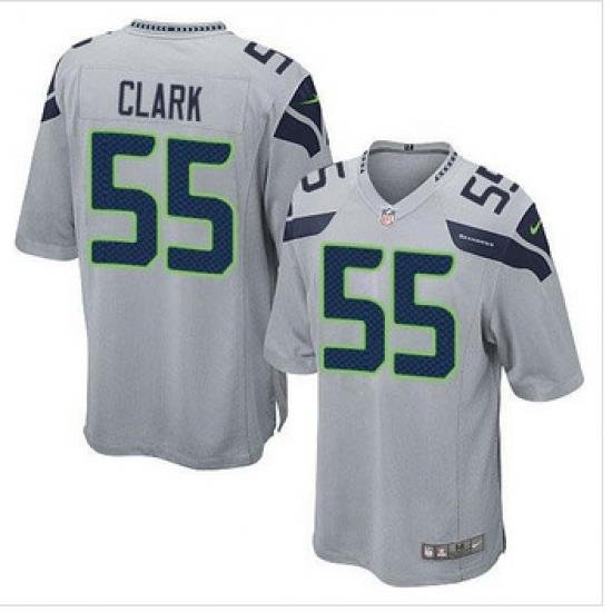 Youth NEW Seattle Seahawks #55 Frank Clark Grey Alternate Stitched NFL Elite Jersey