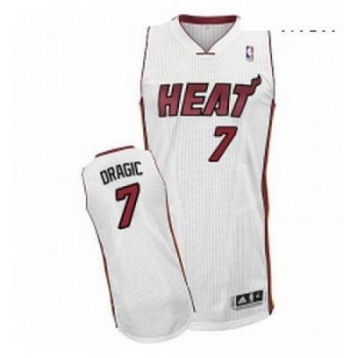 Mens Adidas Miami Heat 7 Goran Dragic Authentic White Home NBA Jersey