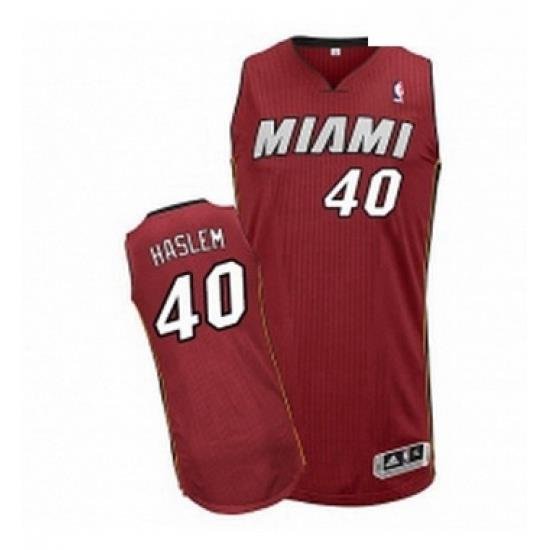 Womens Adidas Miami Heat 40 Udonis Haslem Authentic Red Alternate NBA Jersey