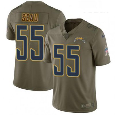 Youth Nike Los Angeles Chargers 55 Junior Seau Limited Olive 2017 Salute to Service NFL Jersey