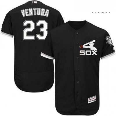 Mens Majestic Chicago White Sox 23 Robin Ventura Authentic Black Alternate Home Cool Base MLB Jersey