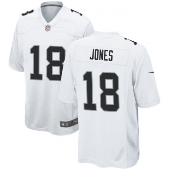 Men Las Vegas Raiders Jack Jones #18 White F U S E Stitched Jersey