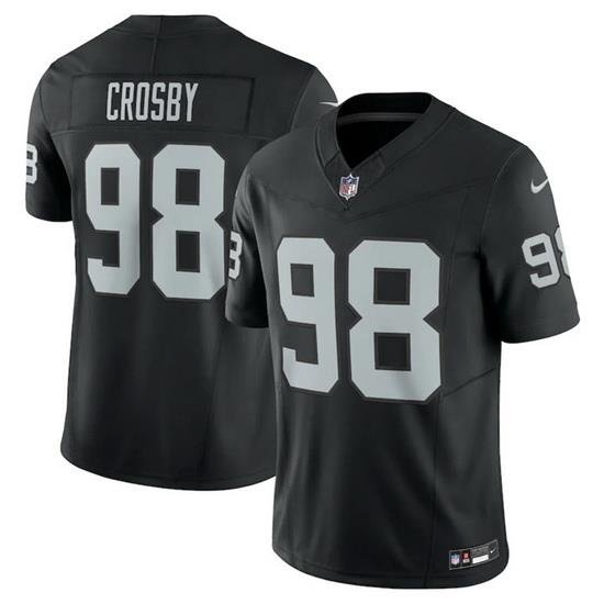 Men Las Vegas Raiders 98 Maxx Crosby Black 2023 F U S E Vapor Untouchable Stitched Football Jersey