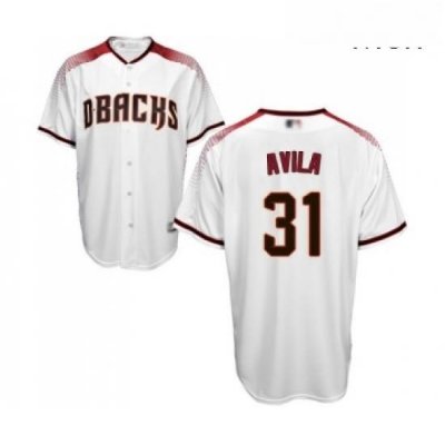 Mens Arizona Diamondbacks 31 Alex Avila Replica White Home Cool Base Baseball Jersey