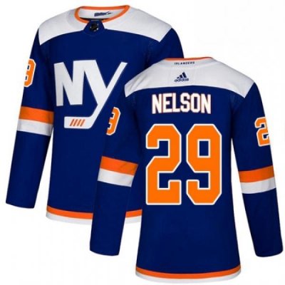 Mens Adidas New York Islanders 29 Brock Nelson Premier Blue Alternate NHL Jersey