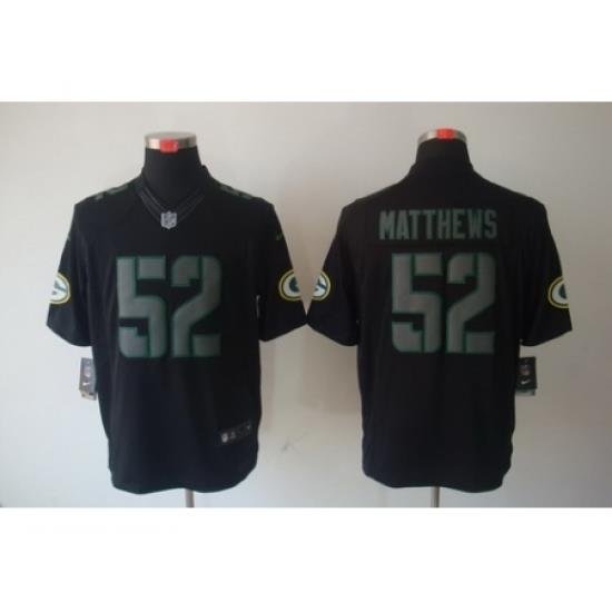 Nike Green Bay Packers 52 Clay Matthews Black Limited Impact NFL Jersey