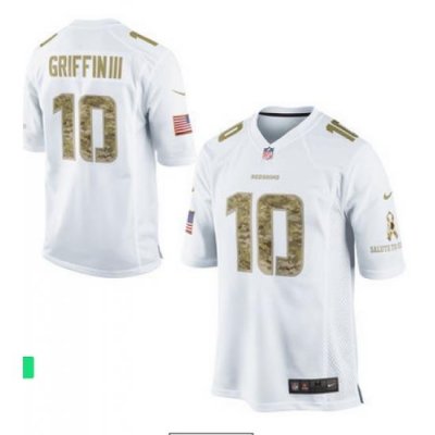 MENS WASHINGTON REDSKINS ROBERT GRIFFIN III NIKE WHITE SALUTE TO SERVICE GAME JERSEY