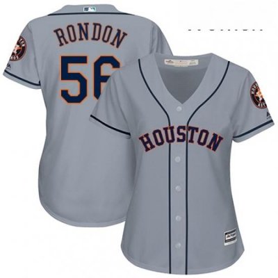 Womens Majestic Houston Astros 56 Hector Rondon Replica Grey Road Cool Base MLB Jersey