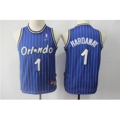 Men Nike Magic 1 Tim Hardway Blue Throwback NBA Stitched Jersey