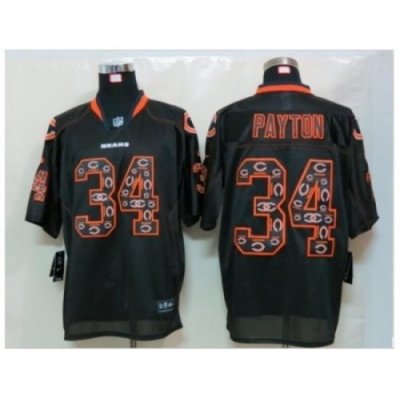 Nike Chicago Bears 34 Walter Payton Black Elite Lights Out fashion Nunber NFL Jersey