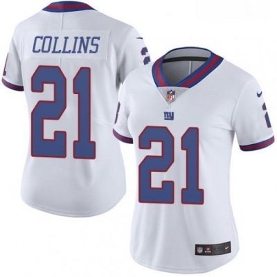 Womens Nike New York Giants 21 Landon Collins Limited White Rush Vapor Untouchable NFL Jersey