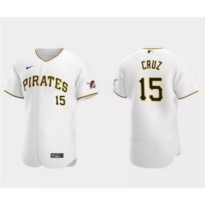 Men Pittsburgh Pirates 15 Oneil Cruz White Flex Base Stitched Baseball Jersey