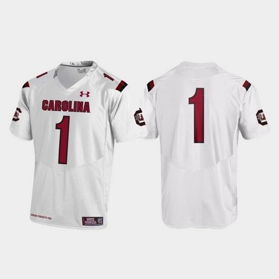 Men South Carolina Gamecocks 1 White Replica College Football Jersey