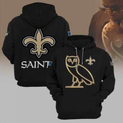 Men's New Orleans Saints OVO Stitched Black Hoodie