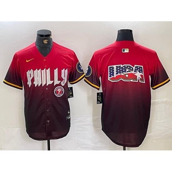 Men Philadelphia Phillies Red Team Big Logo 2024 City Connect Limited Stitched Baseball Jersey 5