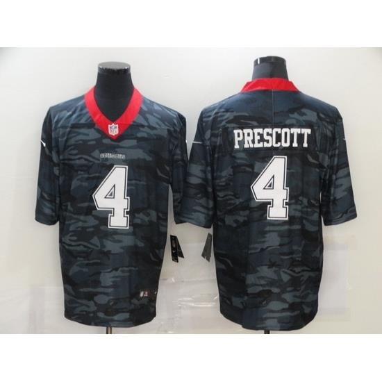 Nike Dallas Cowboys 4 Dak Prescott Black Camo Limited Jersey