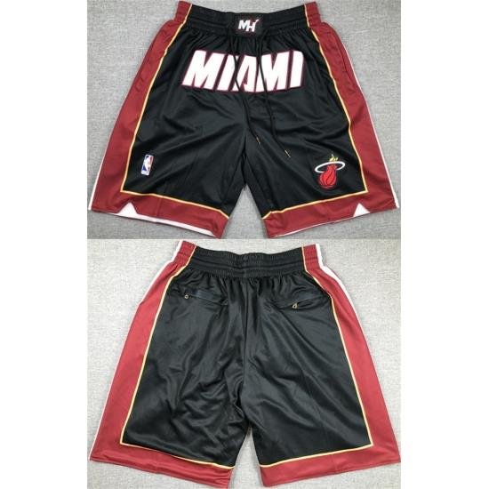 Men Miami Heat Black Shorts  28Run Small 29