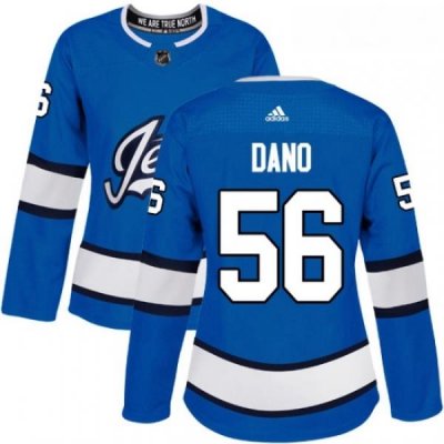 Womens Adidas Winnipeg Jets 56 Marko Dano Authentic Blue Alternate NHL Jersey