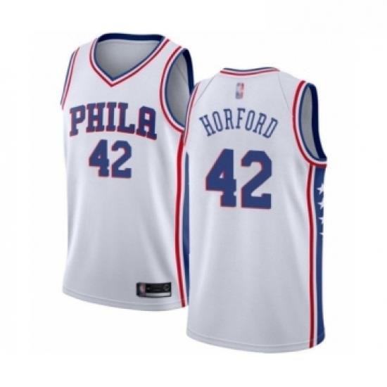 Youth Philadelphia 76ers 42 Al Horford Swingman White Basketball Jersey Association Edition