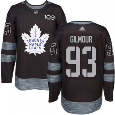 Mens Adidas Toronto Maple Leafs 93 Doug Gilmour Authentic Black 1917 2017 100th Anniversary NHL Jersey