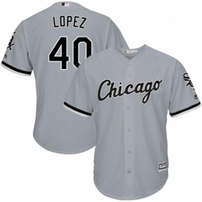 Youth Majestic Chicago White Sox 40 Reynaldo Lopez Replica Grey Road Cool Base MLB Jersey