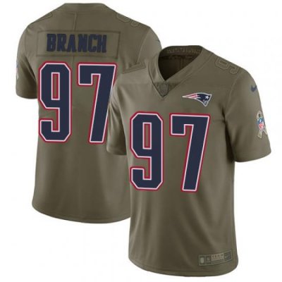 Nike Patriots #97 Alan Branch Olive Mens Stitched NFL Limited 2017 Salute To Service Jersey