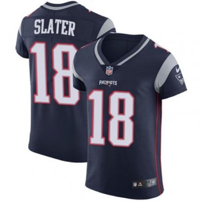 Men Nike Patriots #18 Matt Slater Navy Blue Team Color Stitched NFL Vapor Untouchable Elite Jersey