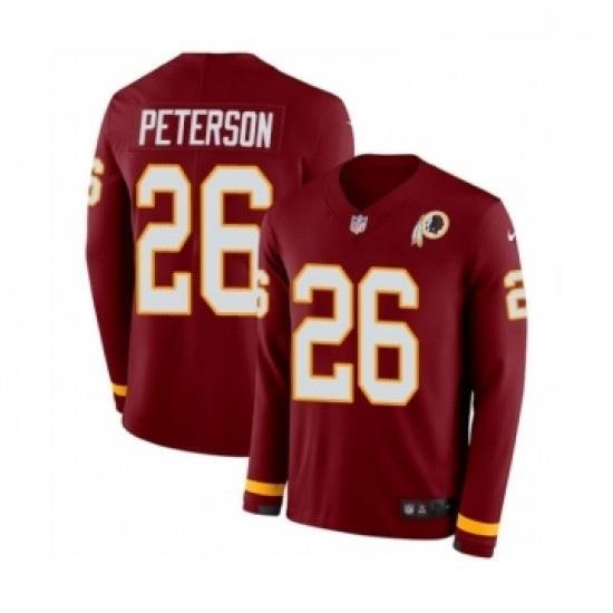 Mens Nike Washington Redskins 26 Adrian Peterson Limited Burgundy Therma Long Sleeve NFL Jersey