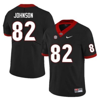 Men #82 Logan Johnson Georgia Bulldogs College Football Jerseys Sale-Black Anniversary