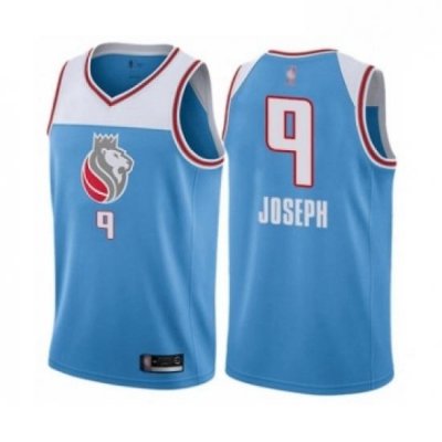 Mens Sacramento Kings 9 Cory Joseph Authentic Blue Basketball Jersey City Edition