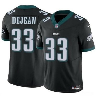 Men Philadelphia Eagles 33 Cooper DeJean Black 2024 Draft F U S E Vapor Untouchable Limited Stitched Football Jersey