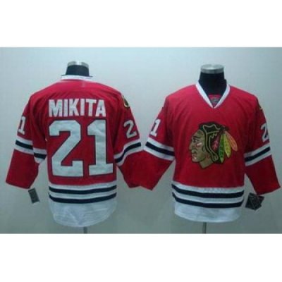 Chicago Blackhawks 21 Stan Mikita Hockey Red Jerseys