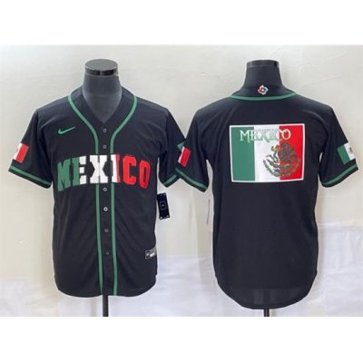 Men Mexico Baseball 2023 Black World Baseball Classic Team Big Logo Stitched Jersey