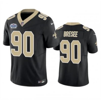 Men New Orleans Saints 90 Bryan Bresee Black 2023 F U S E  With Prem1ere Patch Vapor Untouchable Limited Stitched Football Jersey